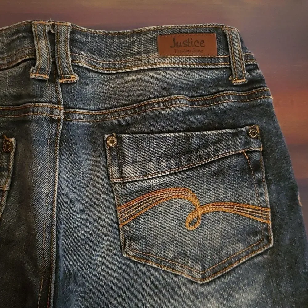EUC Justice Girls Jeans Sz 10 1/2
